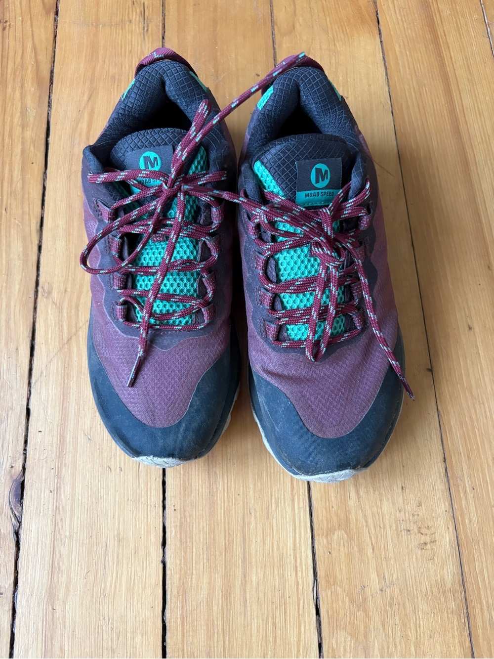 Merrell Women’s Burgundy and Teal Trail Sneakers